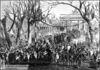 07-Gruenderzeit-Mende-Prussian Troops Through Brandenburger Gate after Danish War (1864).jpg